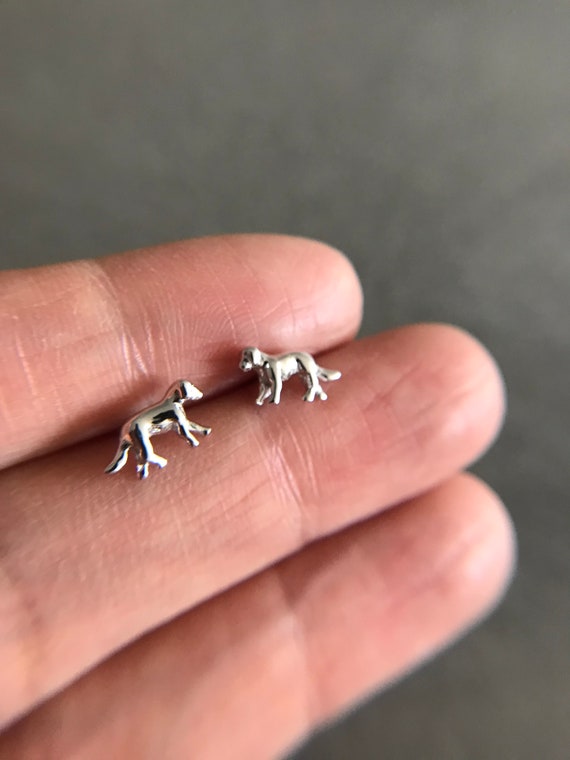 Silver Tiny Small Dog Stud Earrings - Sterling Si… - image 4