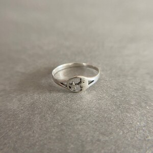 Sterling Silver Moon and Star Ring, Simple Minimalist Ring, Thin Silver ...