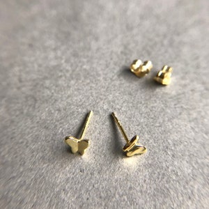 Tiny Mini Butterfly Type A Stud Earrings - Sterling Silver