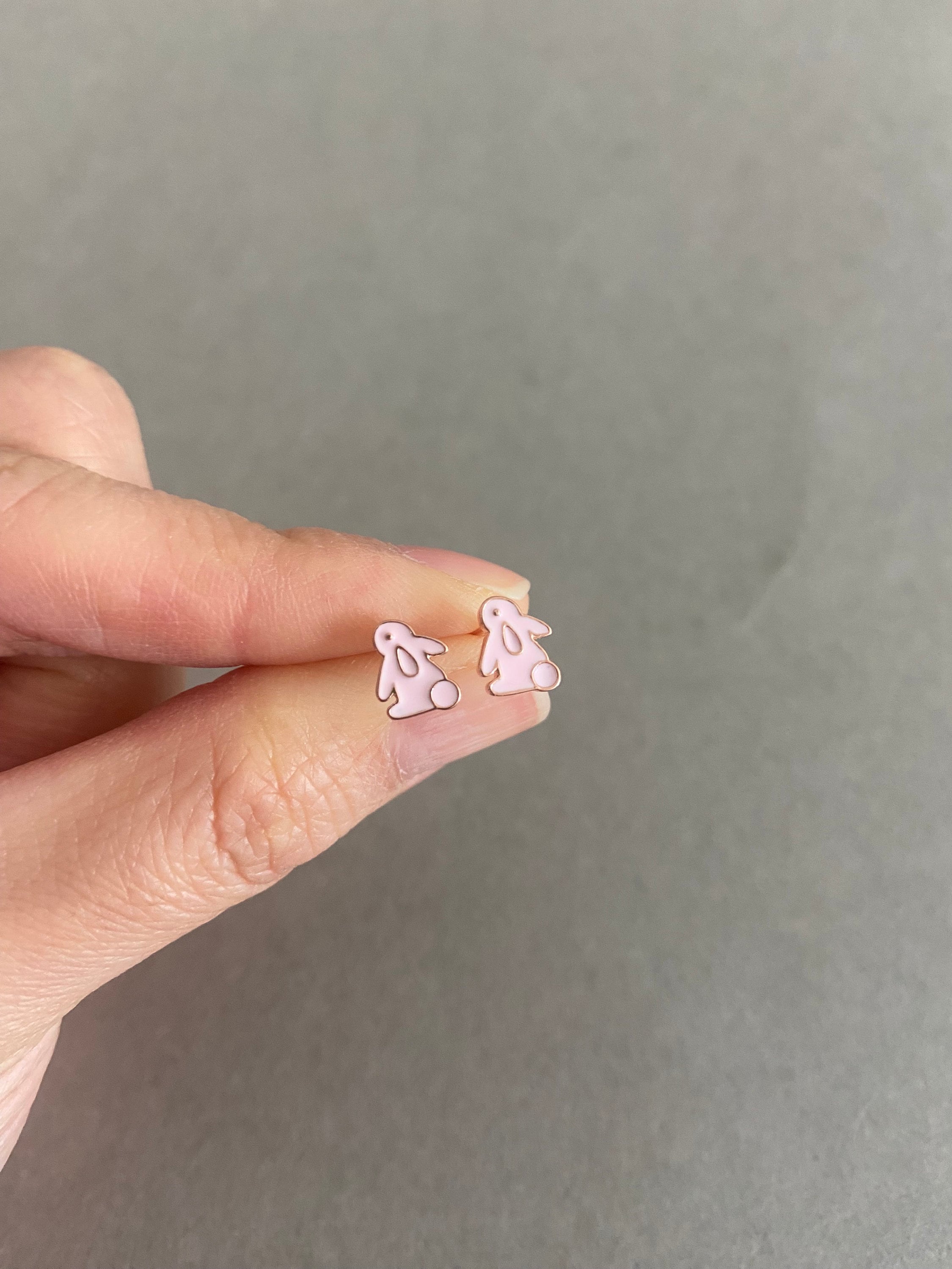 Orecchini a forma di coniglio in argento sterling