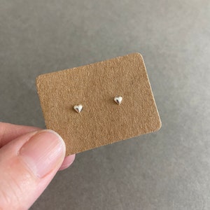 Silver Tiny Heart Stud Earrings - Sterling Silver