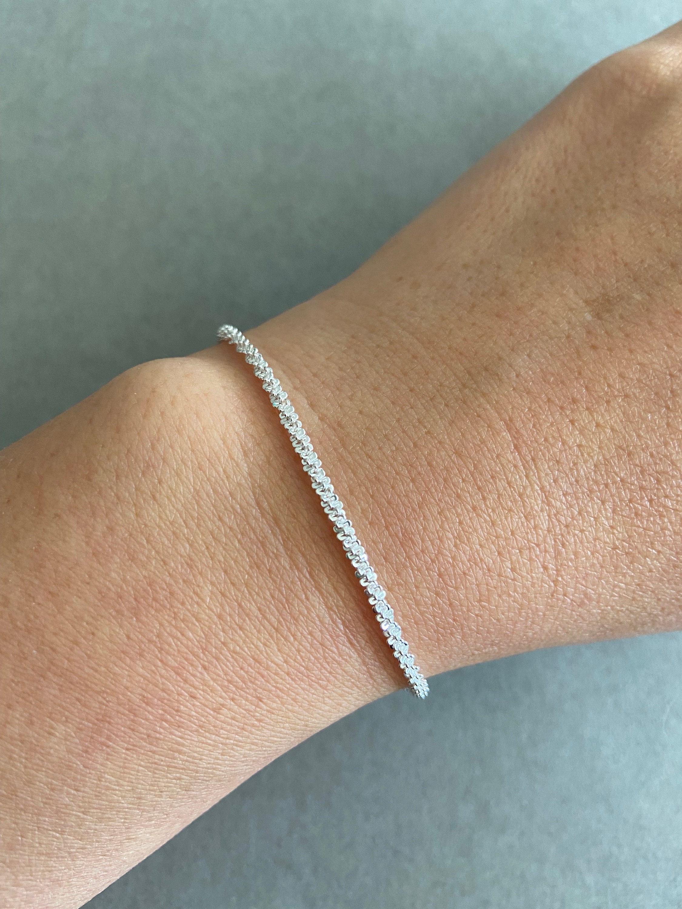 Sterling Silver Rock Chain Bracelet - Sterling Silver - Etsy