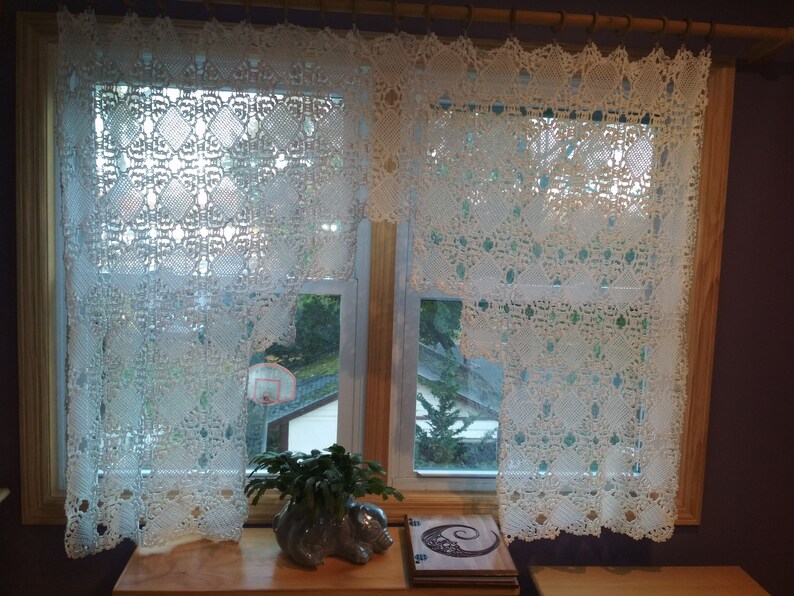 Crochet Curtain Lace quilted Curtain Crochet handmade Curtain. Afghan Pattern Curtain