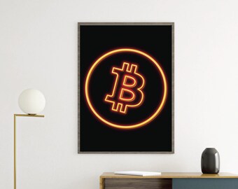 CANVAS Bitcoin Neon Sign Art Poster print