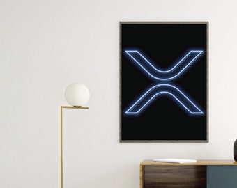 CANVAS XRP ripple Leuchtreklame Kunst Poster print