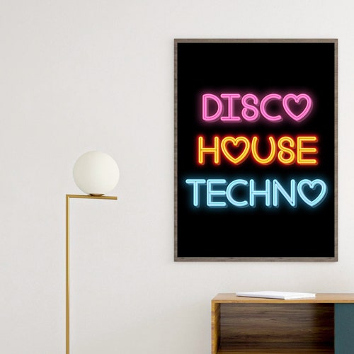 Dance Floor Neon Sign Art Poster Print Etsy
