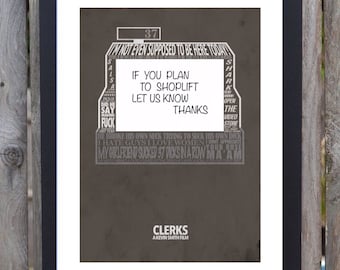 CANVAS Clerks minimal minimalist movie film print poster