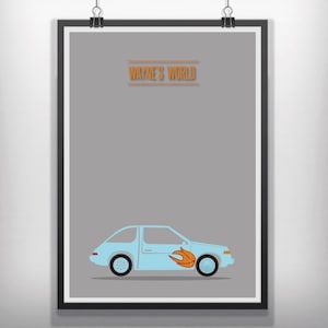 CANVAS Waynes world minimal minimalist movie poster