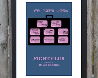 Fight Club - Minimalist Movie Poster by PHINCREATIVE - Print and