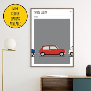 CANVAS The Italian job Mini Cooper minimal minimalist movie film print poster art custom