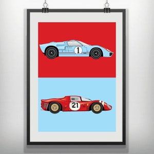CANVAS Ford v Ferrari style minimal minimalist movie film print poster