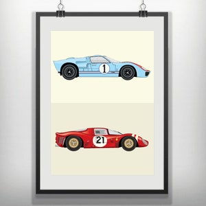 CANVAS Ford v Ferrari estilo minimalista minimalista película impresión cartel