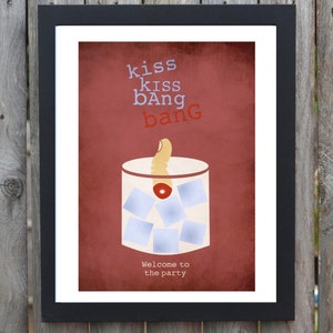 LEINWAND Kuss Kuss Knall Knall Minimalistisches Filmplakat