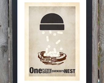 CANVAS One flew over the cuckoo's nest minimal minimalist movie film print poster