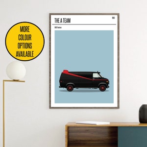 CANVAS The A Team van minimal minimalist movie film print poster art custom