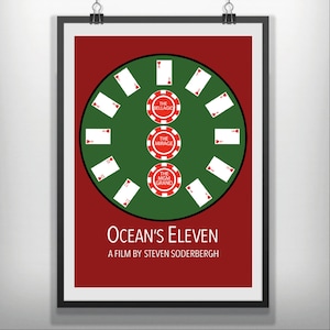 CANVAS OCEANS ELEVEN cartel de impresión de película minimalista minimalista