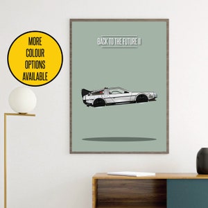 CANVAS Back To The Future 2 flying Car minimal minimalist movie film print poster art custom