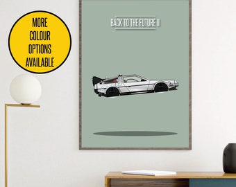 CANVAS Back To The Future 2 flying Car minimal minimalist movie film print poster art custom