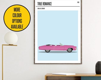 CANVAS True romance Cadillac Eldorado minimal minimalist movie film print poster art custom