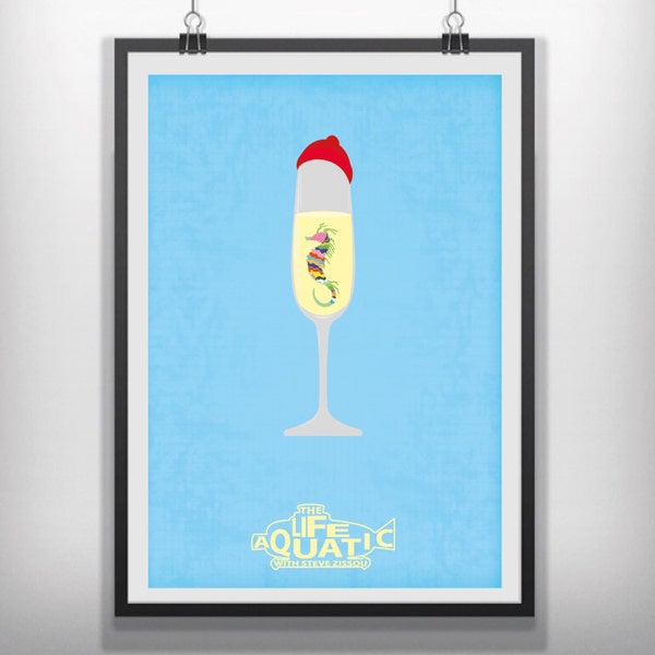 CANVAS The life aquatic minimal minimalist movie poster