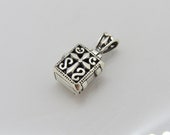 Vintage Sterling Silver Treasure Box with Cross Pendant