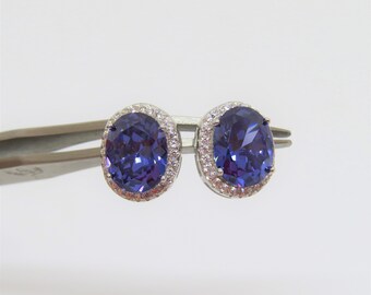 Genuine Natural Tanzanite Argentium Silver Tanzanite Studs 3mm Lavender Tanzanite Earrings Round Cut 3mm x 0.10 Carat each