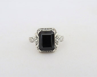 vintage black onyx ring