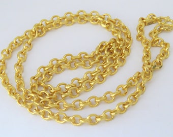 New Necklace 24 k Yellow Gold Plated Women Size 18.0/" Floral Thailand