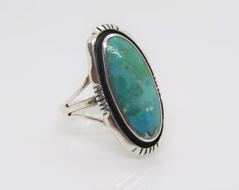 Vintage Southwestern Sterling Silver Turquoise Ring Size 9 | Etsy