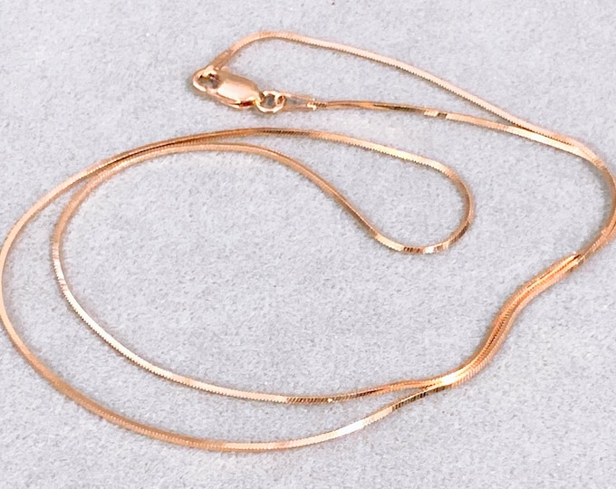 Vintage Sterling Silver 925 Rose Gold Plate Snake Link Chain 16'' 17'' 19''
