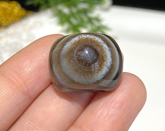 Vintage Tibetan Luk Mik Eye Dzi Bead Agate. Make for Charm
