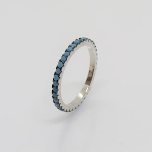 Vintage Sterling Silver Turquoise Eternity Band Ring.