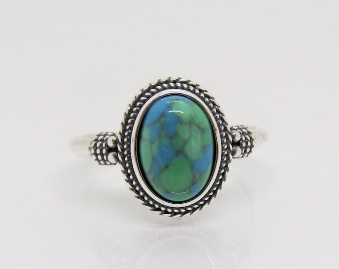Vintage Sterling Silver Turquoise Ring Size 7