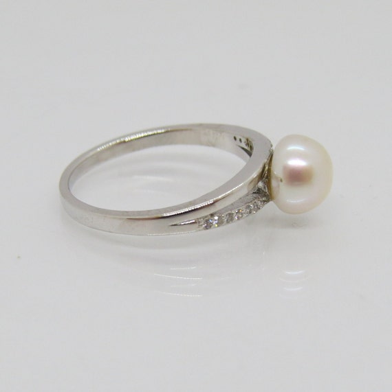 Vintage Sterling Silver White Pearl & White Topaz… - image 4
