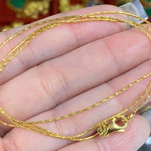 Vintage 18K Solid Yellow Gold Snake Link Chain Necklace 17 1/2'', 19''