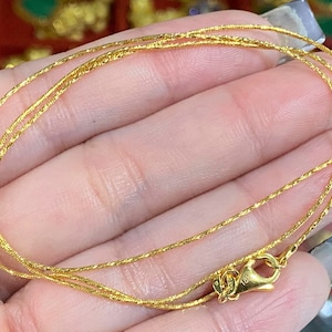 Vintage 15K Solid Yellow Gold Snake Link Chain Necklace 17 1/2&#39;&#39;, 19&#39;&#39;