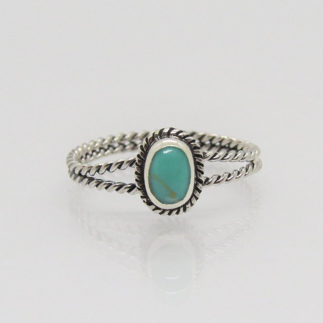Vintage Sterling Silver Turquoise Rope Band Ring Size 7 - Etsy