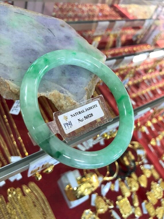 Translucent Natural Green, White Jadeite Jade Vin… - image 7