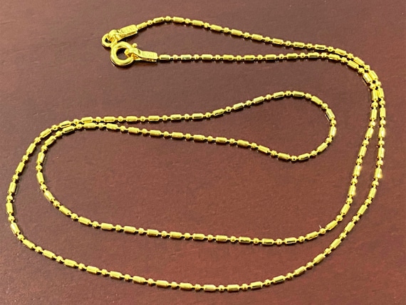 ト*ヤ様 VINTAGE CHAIN 90s Vintage 15K Solid Yellow Gold Balls Link Chain Necklace 17 1/2