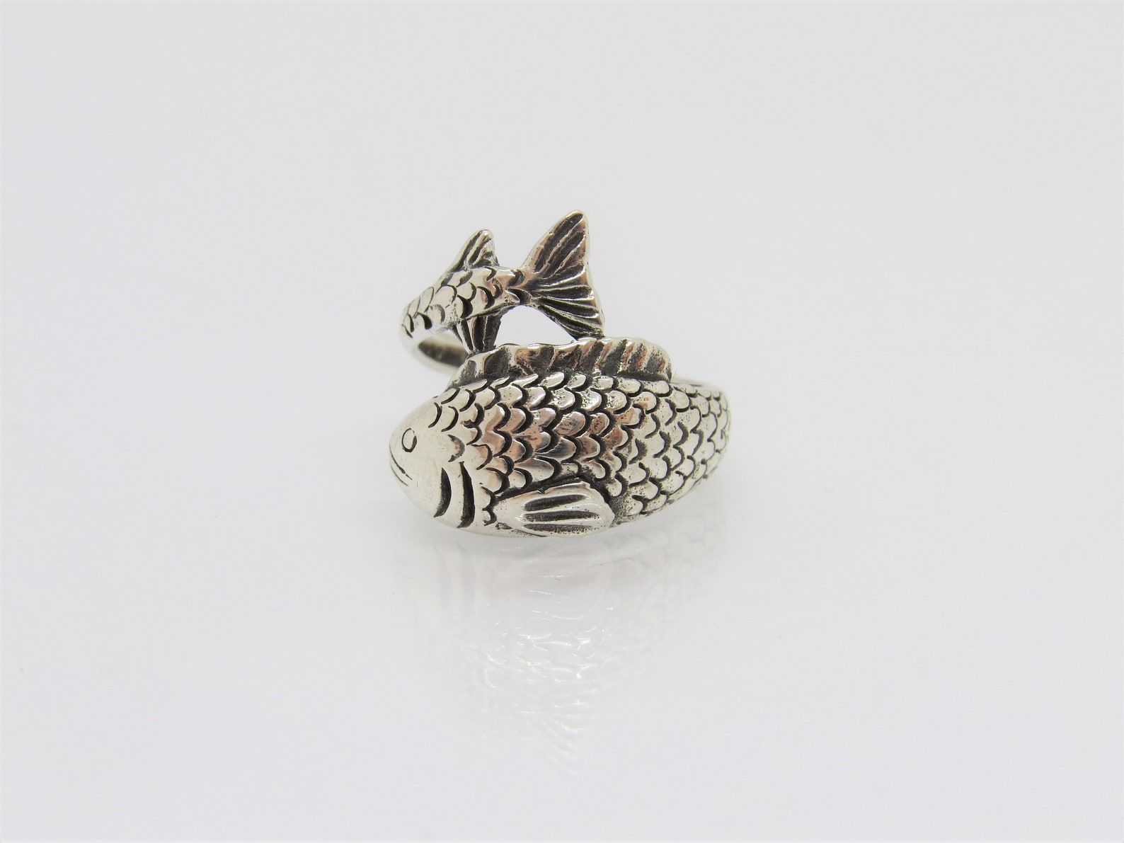 Vintage Sterling Silver FISH Ring Size 7 - Etsy