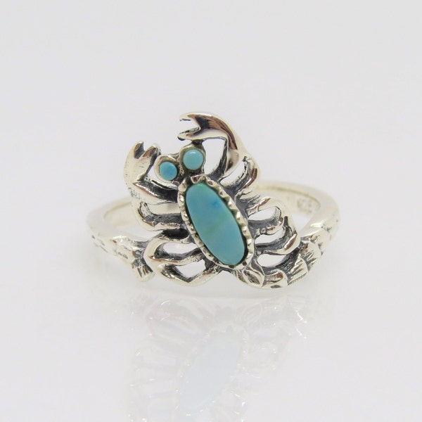 Sterling Silver Turquoise Scorpion Ring Size 7