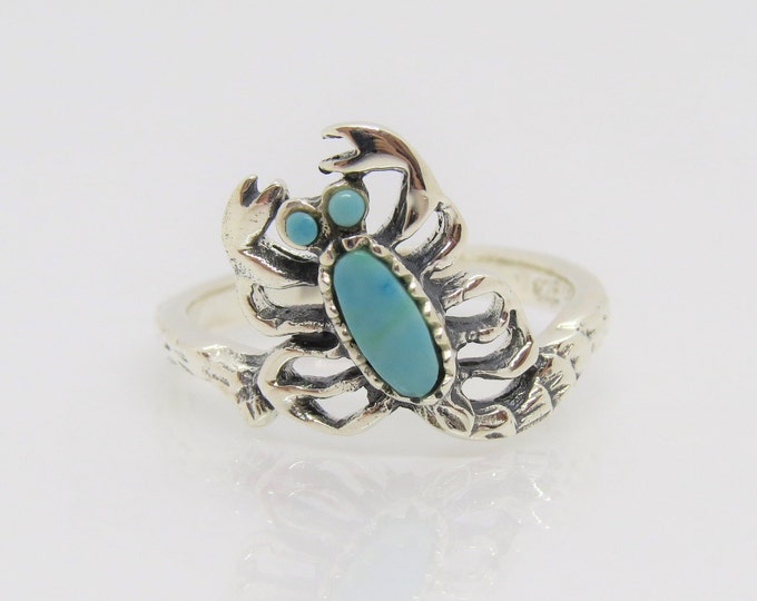 Sterling Silver Turquoise Scorpion Ring Size 7