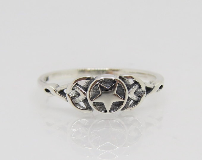 Sterling Silver Celtic Star Ring Size 7