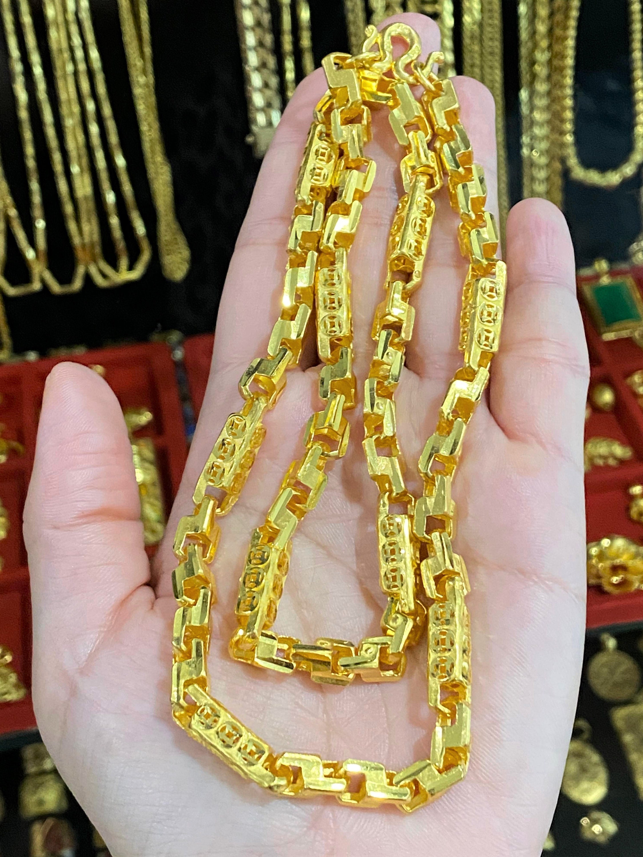 24K 995 Pure Gold Necklace for Women