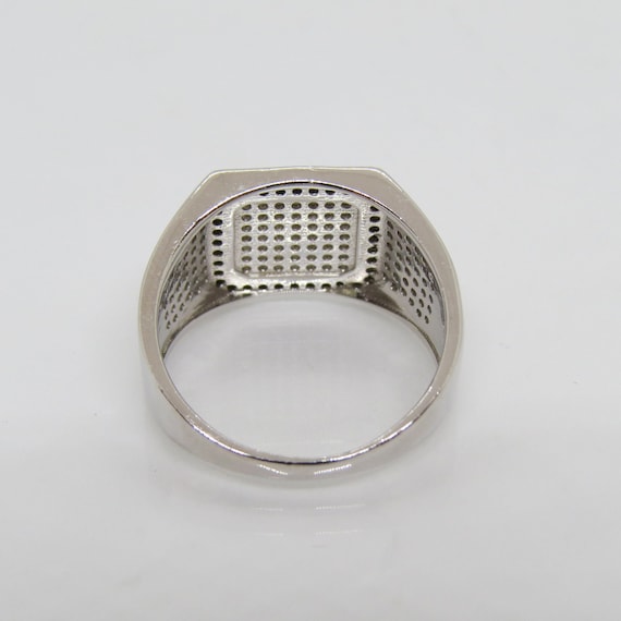 Vintage Sterling Silve White Topaz & Black Sapphire Men's