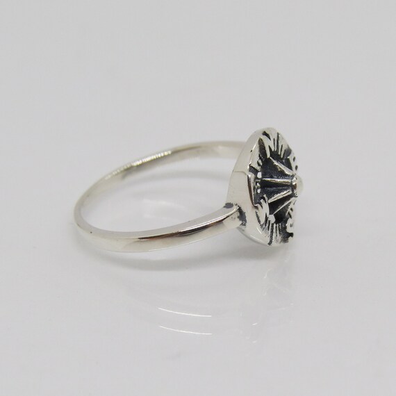 Vintage Sterling Silver Compass Ring Size 7 - image 5