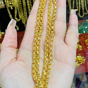 Vintage 14K Yellow Gold Link Chain Necklace 22'' - Etsy
