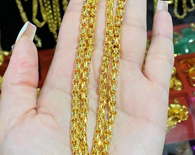Vintage 14K Yellow Gold Link Chain Necklace 22''