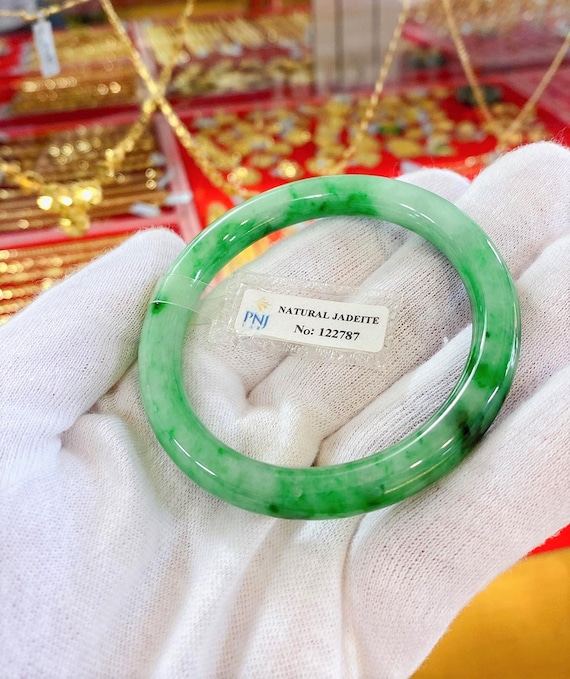 Translucent Natural Green Jadeite Jade Vintage Bangle Bracelet 54.9MM Etsy UK