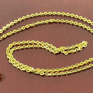 Vintage 18K Solid Yellow Gold Link Chain Necklace 17&#39;&#39;